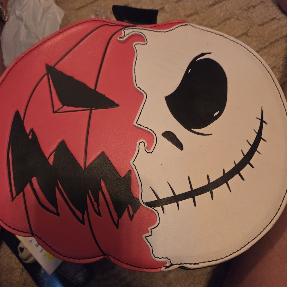 Her Universe Glow-in-the-Dark Pumpkin Face Bag - Red and White - Picture 6 of 6